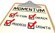 Momentum Checklist Action Progress Growth Achieve Goal 3d Illustration