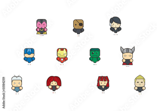 Fotomural Icon The Avengers Age of Ultron and pantone of them.