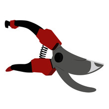 Pruning Shears Realistic Vector Illustration Isolated