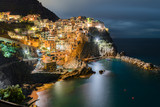 Fototapeta Na drzwi - Manarola nocą, Cinque Terre, Liguria, La Spezia, Włochy