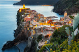 Fototapeta Na drzwi - Vernazza zachód słońca, Cinque Terre, Liguria, La Spezia, Włochy