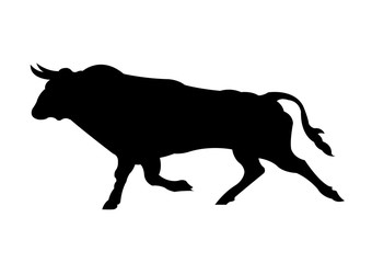 Wall Mural - Bull silhouette vector illustration isolated