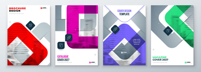 Wall Mural - set of brochure cover template layout design. corporate business annual report, catalog, magazine, f