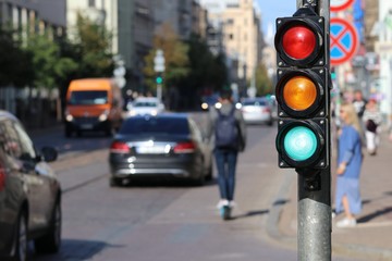  Traffic light  on the crossroad