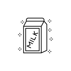 Poster - Milk package icon. Simple line, outline vector of grocery icons for ui and ux, website or mobile application