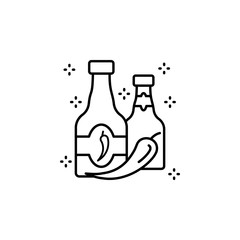 Poster - Chili sauce bottle icon. Simple line, outline vector of grocery icons for ui and ux, website or mobile application
