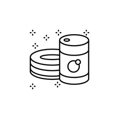 Poster - canned food can icon. simple line, outline vector of grocery icons for ui and ux, website or mobile 