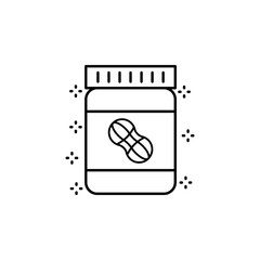 Poster - Label peanuts butter icon. Simple line, outline vector of grocery icons for ui and ux, website or mobile application