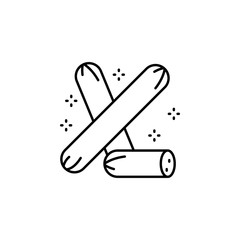 Aufkleber - Sausages piece icon. Simple line, outline vector of grocery icons for ui and ux, website or mobile application