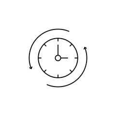 Poster - Time, clock, watch icon. Simple line, outline vector of icons for ui and ux, website or mobile application