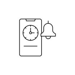 Poster - Bell, alarm, time, phone icon. Simple line, outline vector of icons for ui and ux, website or mobile application