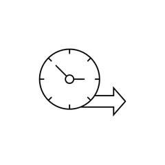 Poster - Arrow, time, clock icon. Simple line, outline vector of icons for ui and ux, website or mobile application