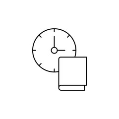 Poster - Book, read time, icon. Simple line, outline vector of icons for ui and ux, website or mobile application