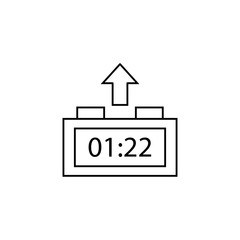 Poster - Alarm time, arrow icon. Simple line, outline vector of icons for ui and ux, website or mobile application
