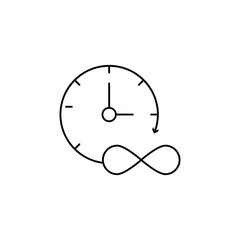 Poster - Infinite, time, clock icon. Simple line, outline vector of icons for ui and ux, website or mobile application