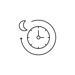 Poster - Moon, time, forward icon. Simple line, outline vector of icons for ui and ux, website or mobile application