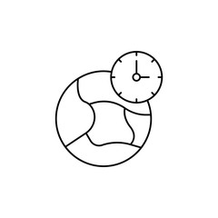 Poster - World, time, clock icon. Simple line, outline vector of icons for ui and ux, website or mobile application