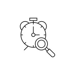 Poster - Search, clock, time icon. Simple line, outline vector of icons for ui and ux, website or mobile application