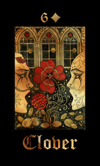 Wall Mural - Clover. Card of Lenormand oracle deck Gothic Mysteries.