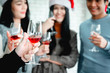 © Monster Ztudio - Asian people party celebrate christmas and new year eve in house. Man and woman drinking champagne