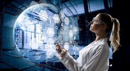 Wall Mural - innovative technologies in science and medicine . mixed media