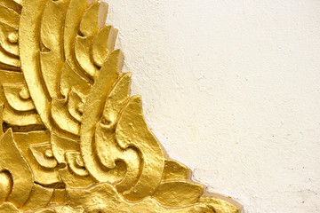 Thai ancient  traditional kanok art pattern design wall for temple.