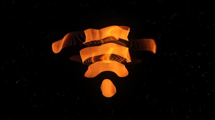 Aufkleber - WiFi icon animation. Animation. Wi Fi icon that crumbles into rotating dots
