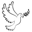 Peace Dove Icon With Leaf Coloring Page