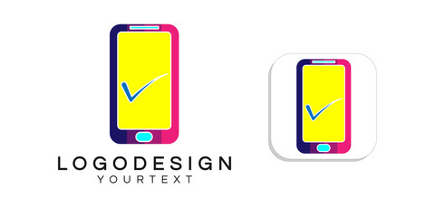 Poster - good gadgets logo design. icon app smartphone color full