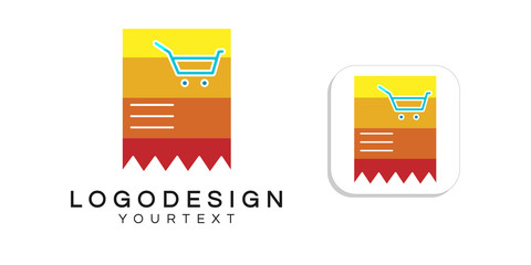 Poster - receipt logo design. icon app smartphone color full