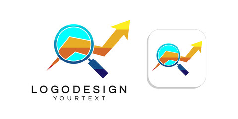 Poster - financial analyst logo design. icon app smartphone color full