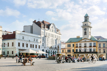 CIESZYN, POLAND - OCTOBER 26,2019: The Main Market Square