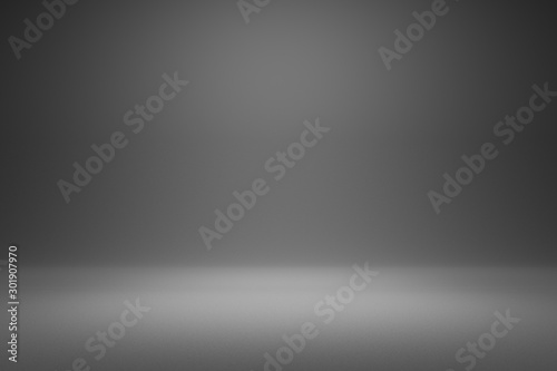 Fotomural Empty gray background and spotlight with studio for showing or design