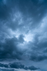 Canvas Print - Dark thunderstorm clouds