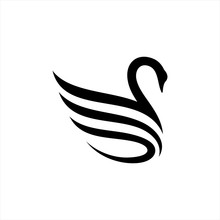 Abstract Swan Flying Wings Logo