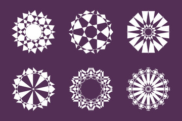 Different abstract geometric design element set. Vector illustration.