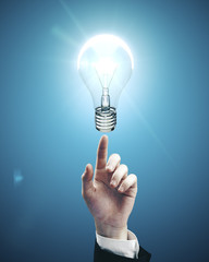 Aufkleber - hand pointing to lamp