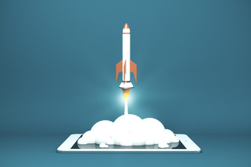 Aufkleber - Start up concept with rocket