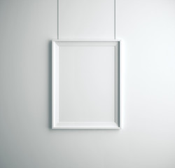 Poster - White poster on wall.