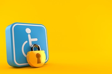 Poster - Handicap symbol with padlock