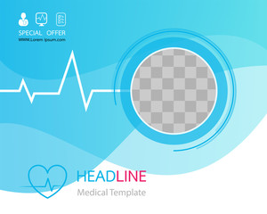 Wall Mural - template design and flat icons for a report and medical brochure design.