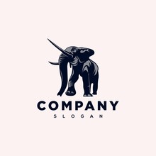 Strong Elephant Logo Design Illustration
