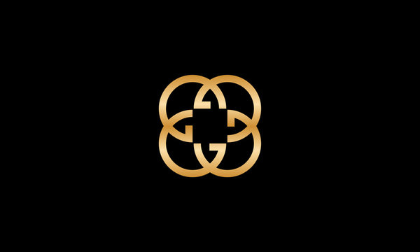 initial letter G with link connection logo design concept