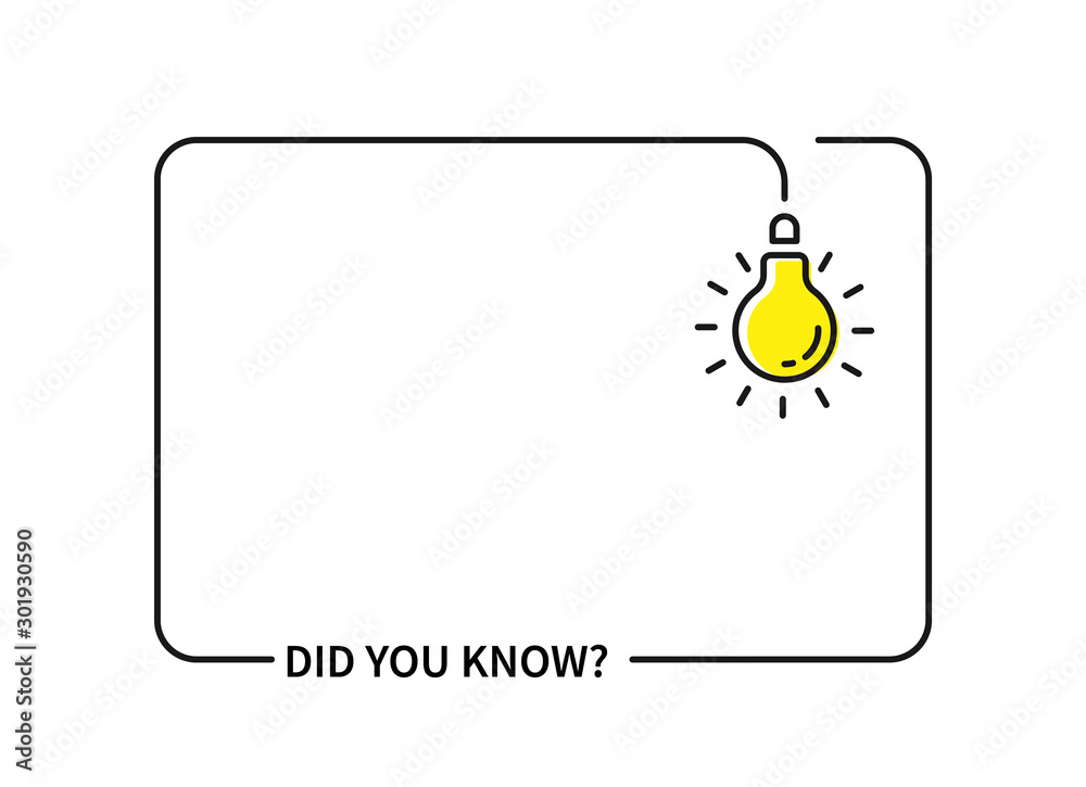 did you know with hanging bulb. flat stroke trendy modern minimal logo graphic - obrazy, fototapety, plakaty 