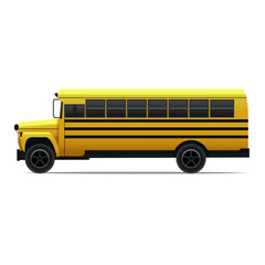 Sticker - Realistic Detailed 3d Yellow School Bus. Vector