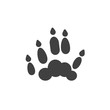 © alekseyvanin - Ferret paw print vector icon. filled flat sign for mobile concept and web design. Polecat animal footprint glyph icon. Symbol, logo illustration. Vector graphics