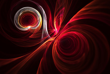 Wall Mural - Abstract color dynamic background with lighting effect. Fractal spiral. Fractal art