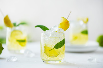 Summer cocktail with sage and lime