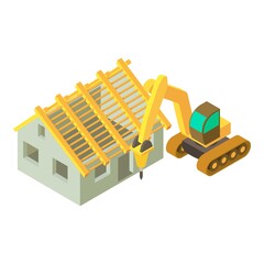 Poster - Construction site icon. Isometric illustration of construction site vector icon for web