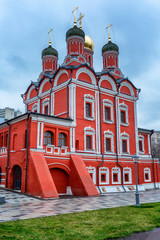 Wall Mural - A beautiful temple in the historical center of Moscow. Vertical.